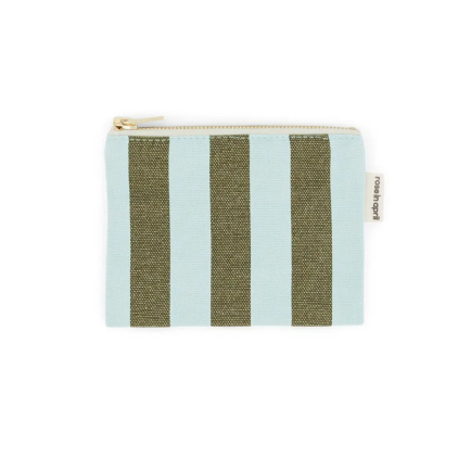 Porte-monnaie Marie rayures - Aqua / olive