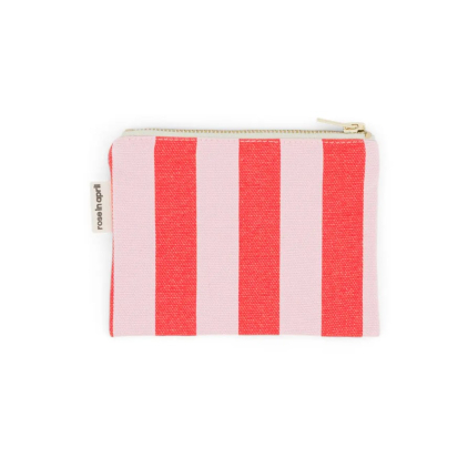 Porte-monnaie Marie rayures - Tomato / candy pink