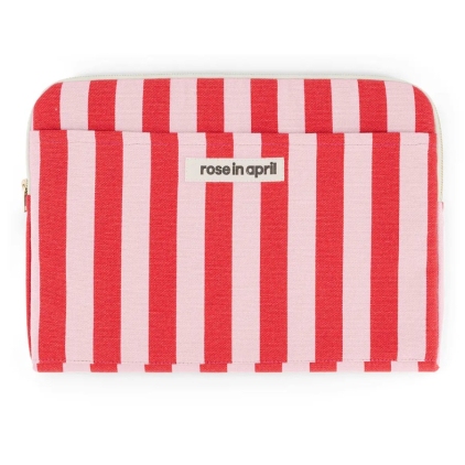 Pochette d'ordinateur Octave 13"/14" - Rayures - Candy pink / tomato