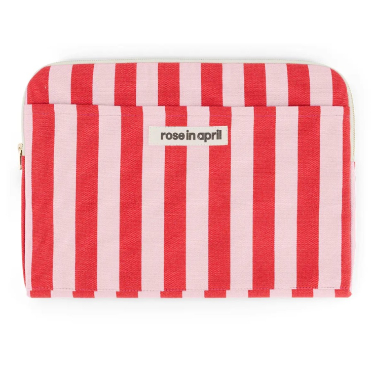 Pochette d'ordinateur Octave 13"/14" - Rayures - Candy pink / tomato