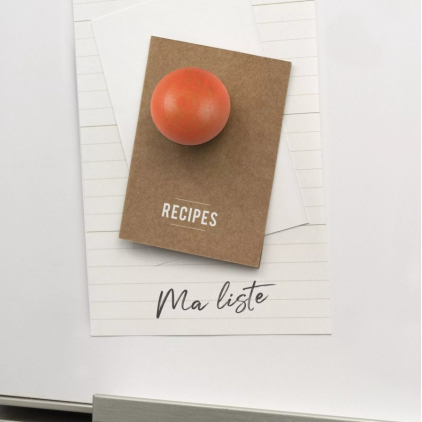 Petite boule magnétique en bois - orange