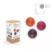 Pack de 3 petites boules magnétiques en bois - orange, rose, bordeaux