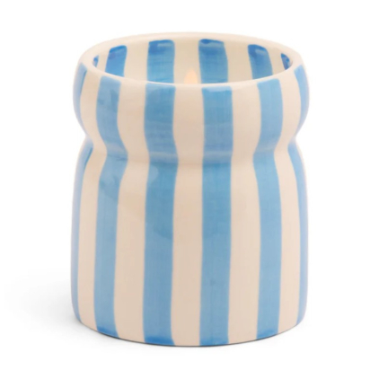 Bougie en céramique - Cabana Blue Striped - Lost At Sea