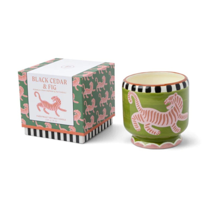 Bougie en céramique - Adopo - Tiger - 226g - Black Cedar & Fig