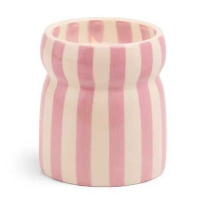 Bougie en céramique - Cabana Lavender Striped - Grecian Sand