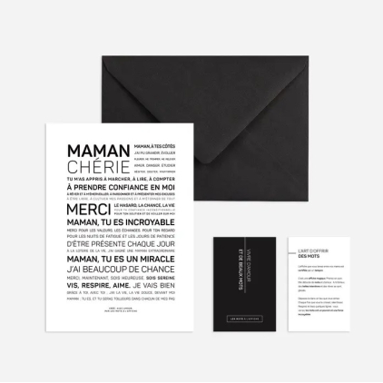 Carte postale avec enveloppe - Maman chérie