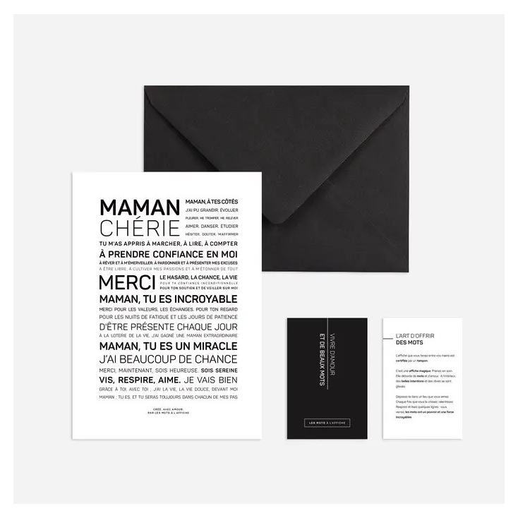 Carte postale avec enveloppe - Maman chérie