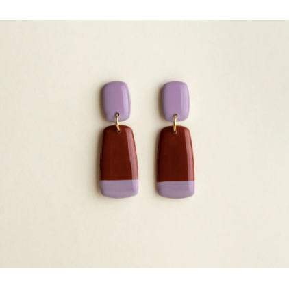 Boucles d'oreilles - Juna - Burgundy/Lavender
