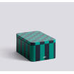 Boite métallique reclangulaire - Tin Container - vert et bleu foncé