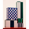 Boite métallique reclangulaire - Tin Container - vert et bleu foncé