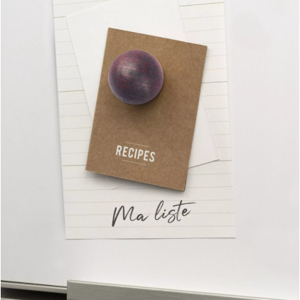 Petite boule magnétique en bois - mauve