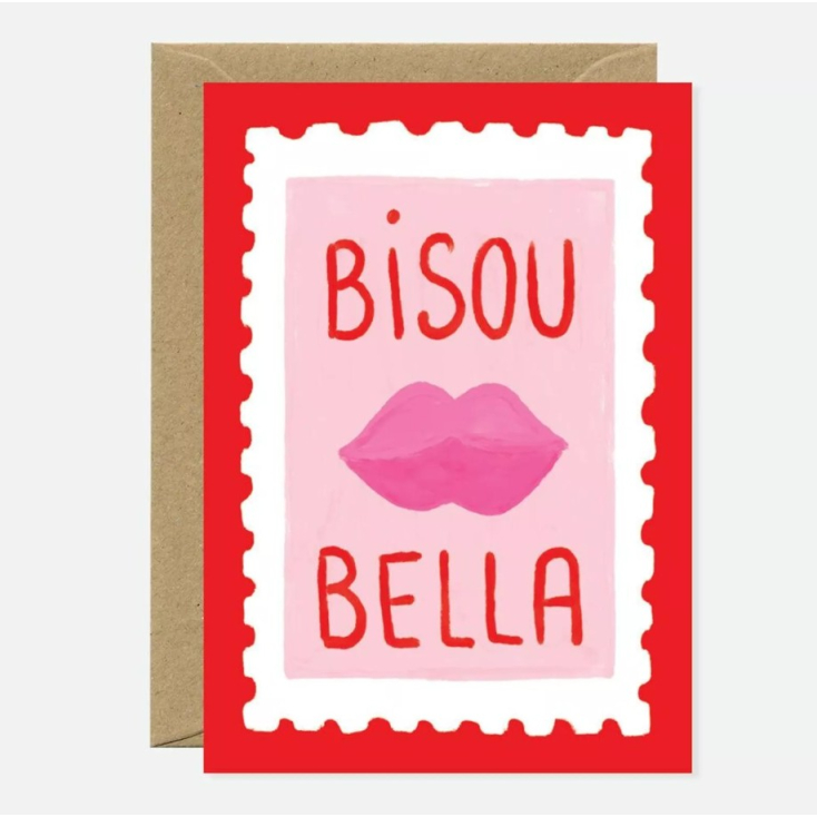 Carte A6 avec enveloppe - Bisou Bella