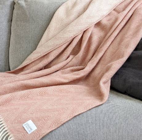 Wool blanket - Herringbone - Rosestone