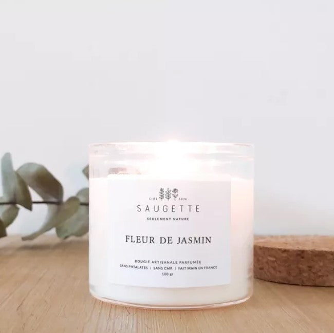Bougie artisanale à la cire de soja naturelle - Small - Fleur de jasmin