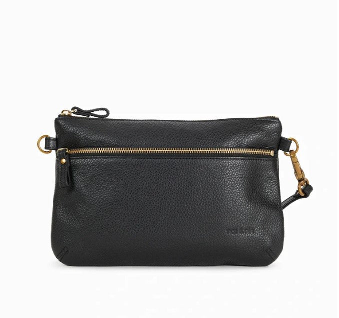 Pochette Vicky zippée - noir grainé