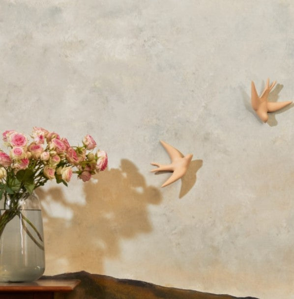 Décoration murale hirondelle - Terre rose