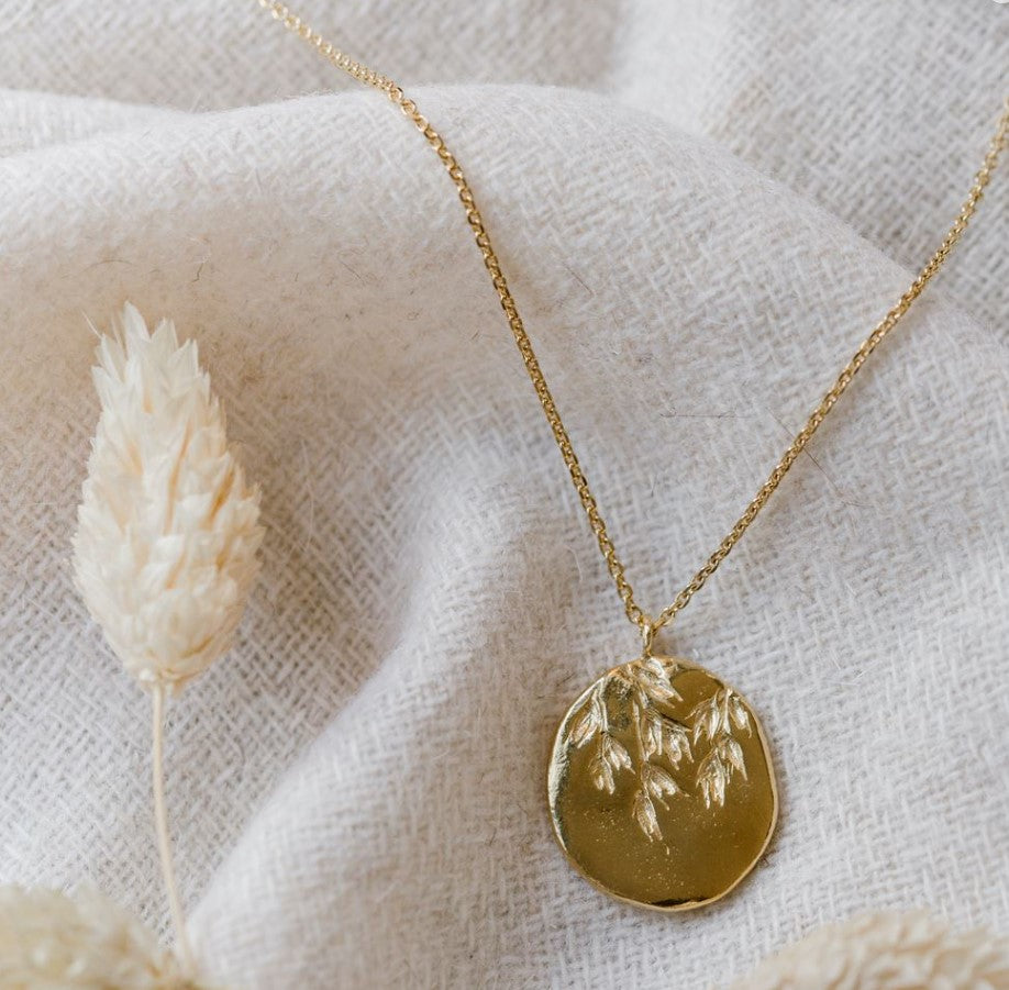 Collier long 10903 Grand-Mère Feuillage plaqué or - pepite