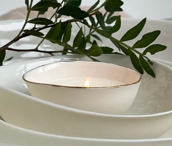 Bougie porcelaine liseret or fin