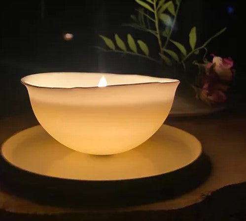 Bougie porcelaine liseret or fin