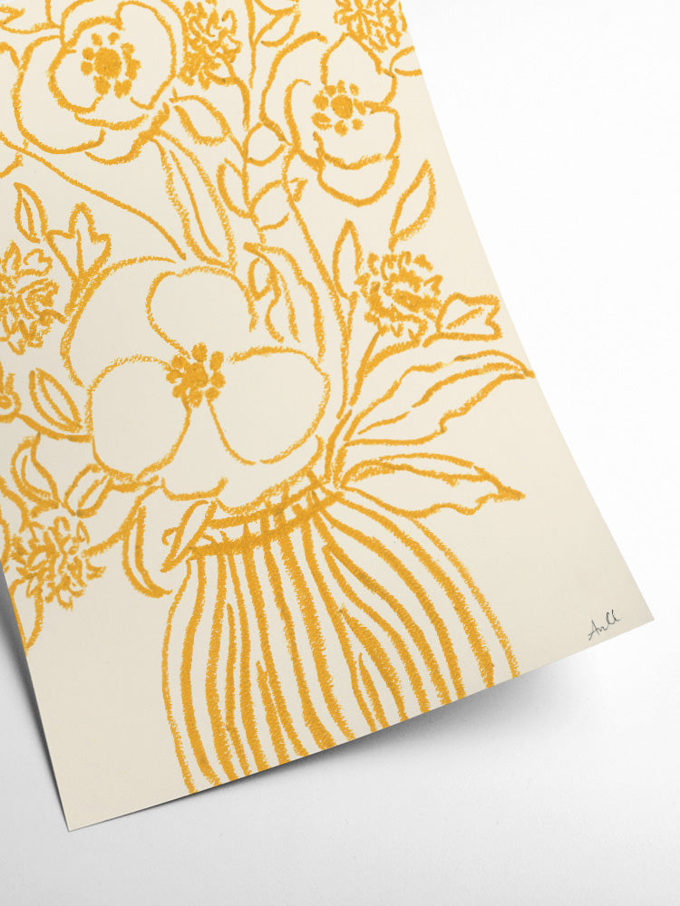 Poster 30 x 40 cm - La Poire - Yellow Flowers I