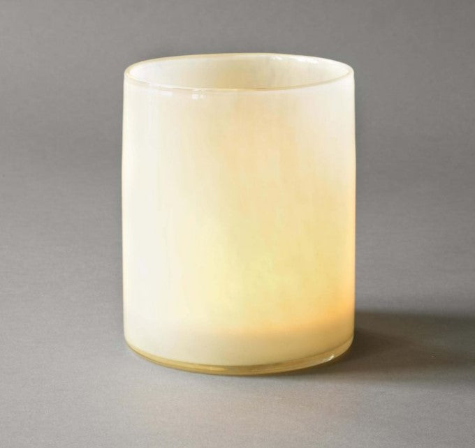 Lyric candle holder large - linen