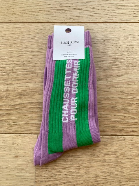 Chaussettes - Pour dormir - lilas/vert - 36/40