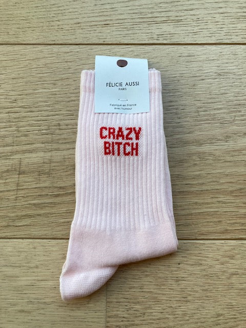 Chaussettes - Crazy bitch - rose pâle - 36/40