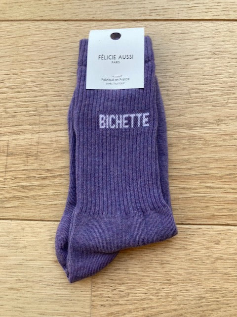 Chaussettes - Bichette - violet chiné - 36/40