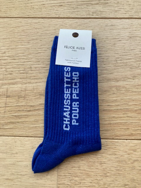 Chaussettes - Pour pecho - bleu paillettes - 36/40