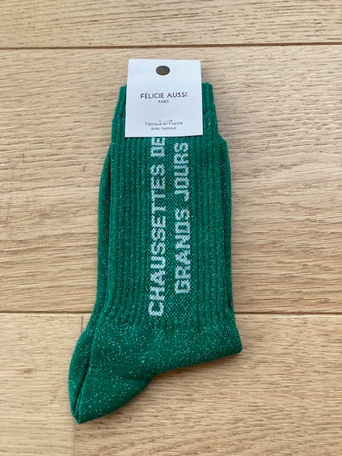 Chaussettes - Des grands jours - vert paillettes - 36/40