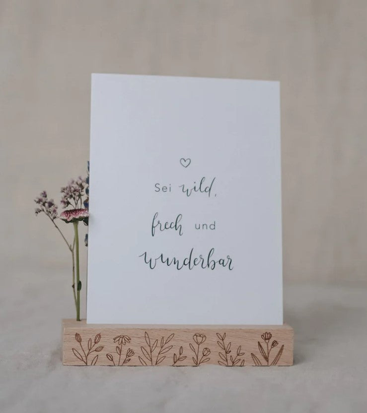 Porte carte et fleur séchée - fleur