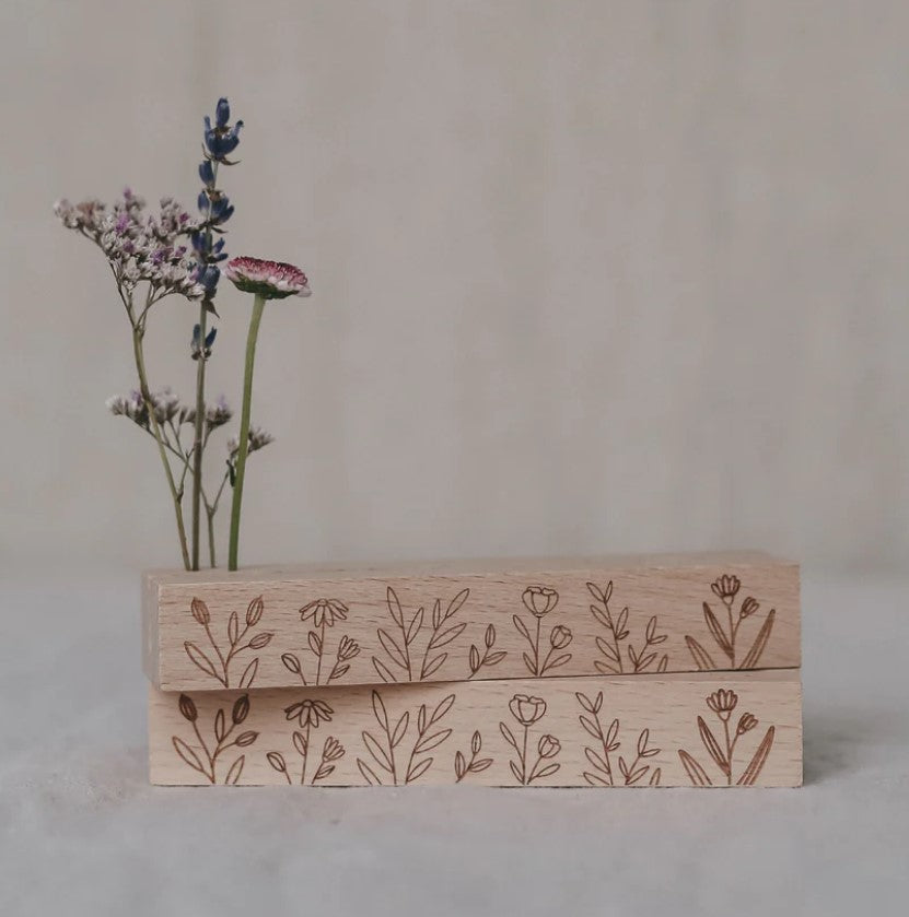 Porte carte et fleur séchée - fleur