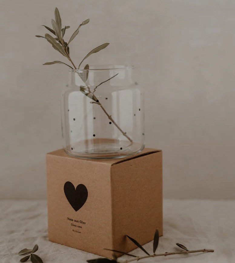 Vase en verre moyen - Pois