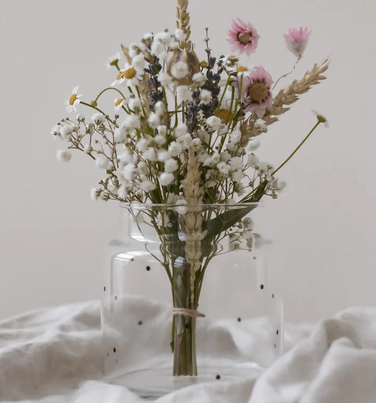 Vase en verre moyen - Pois