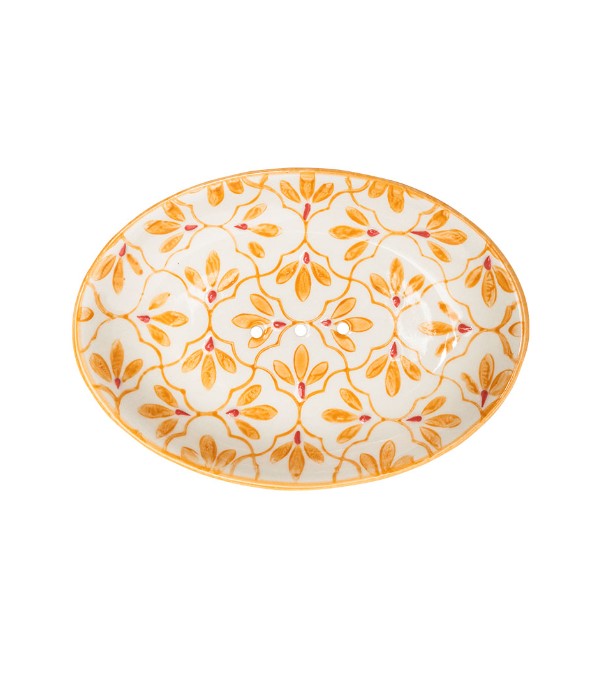 Soap Dish - floral jaune- POR618