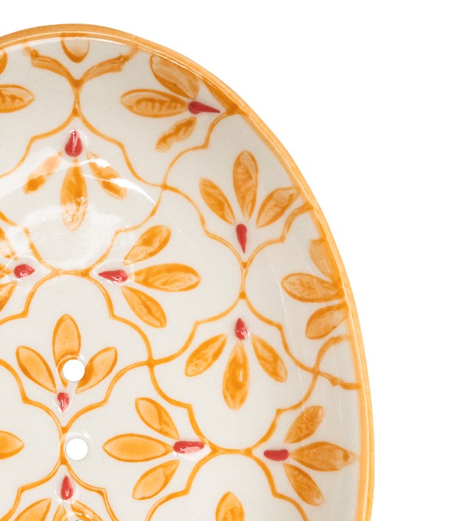 Soap Dish - floral jaune- POR618