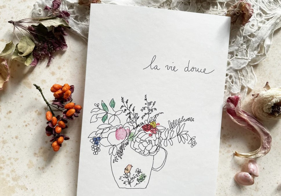 Carte Postale Double - La vie douce