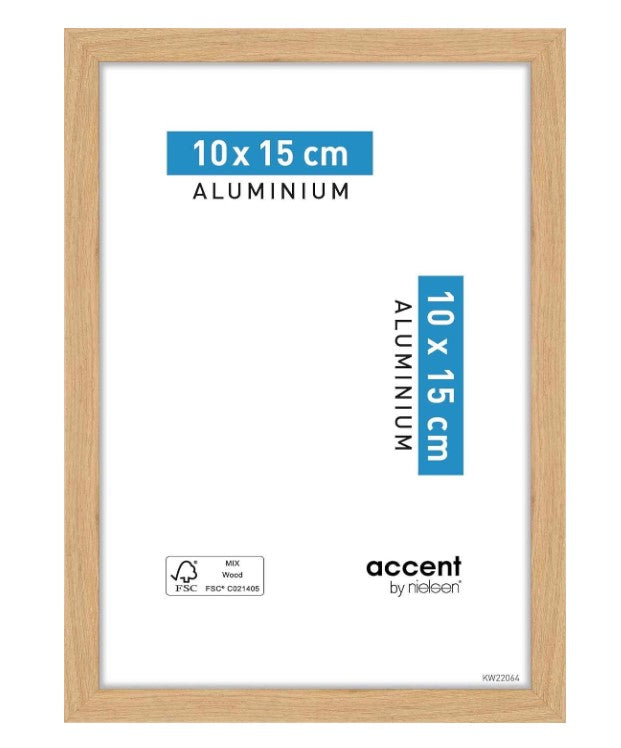 Cadre en alu effet bois - 10x15cm