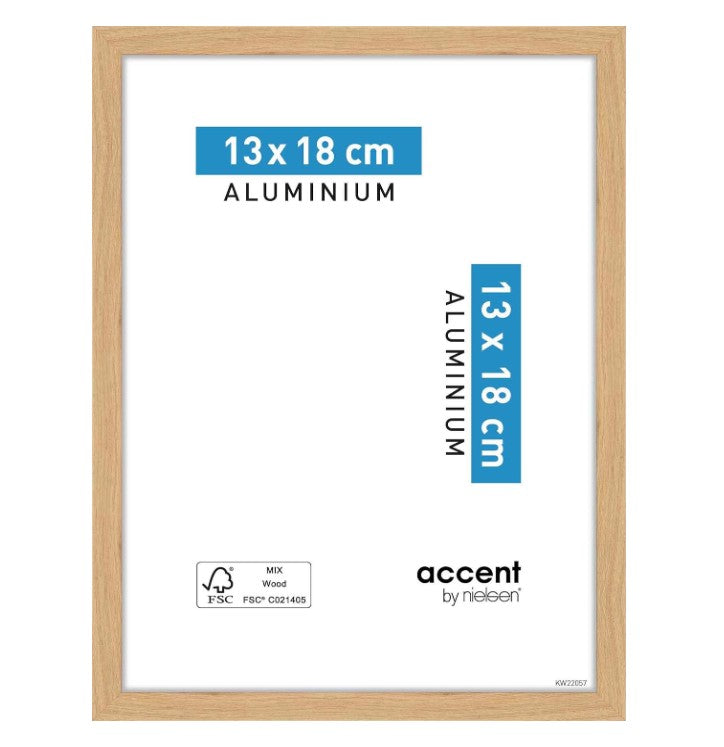 Cadre en alu effet bois - 13x18cm