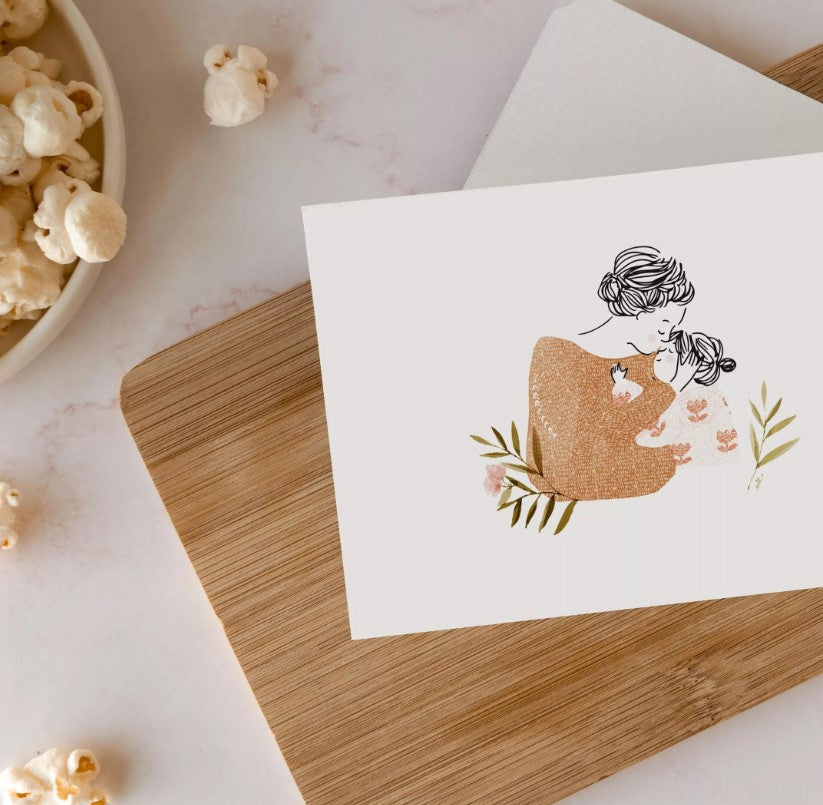Carte avec enveloppe - Tendrement Fille
