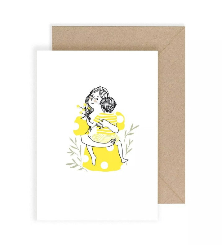 Carte avec enveloppe - Jolie mum calin garcon
