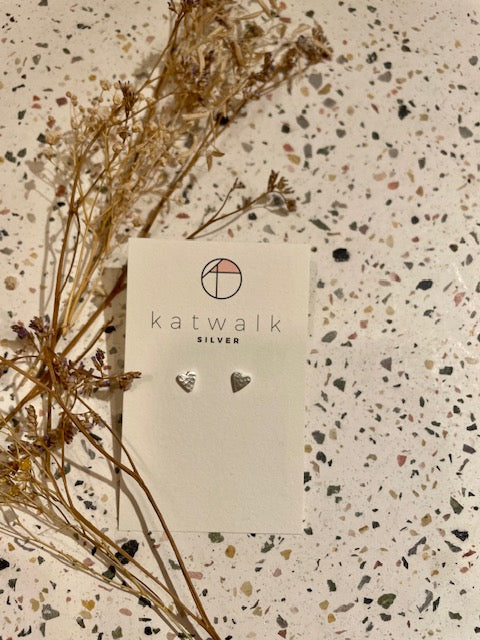 Boucles d'oreilles - argent - coeur martelé