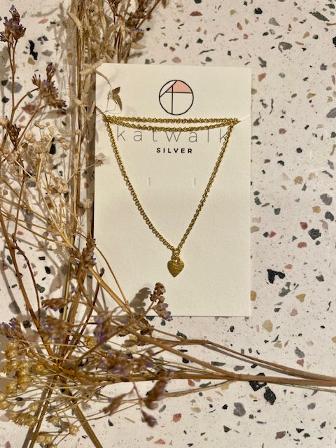 Collier - or - coeur martelé