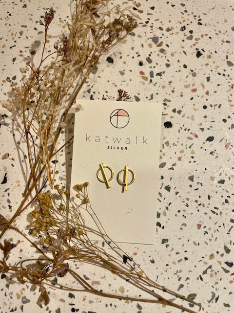 Boucles d'oreilles - or - cercle barré