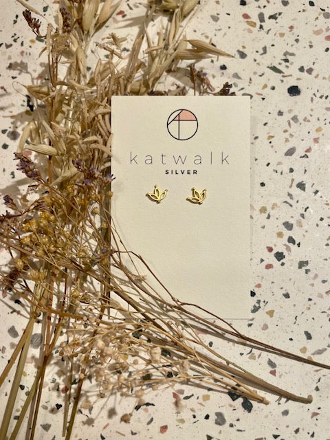 Boucles d'oreilles - or - fleur de lotus