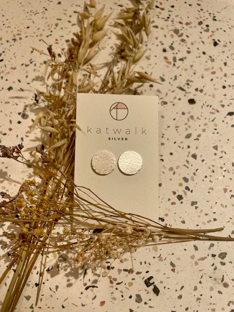 Boucles d'oreilles - argent - grand rond plein martelé