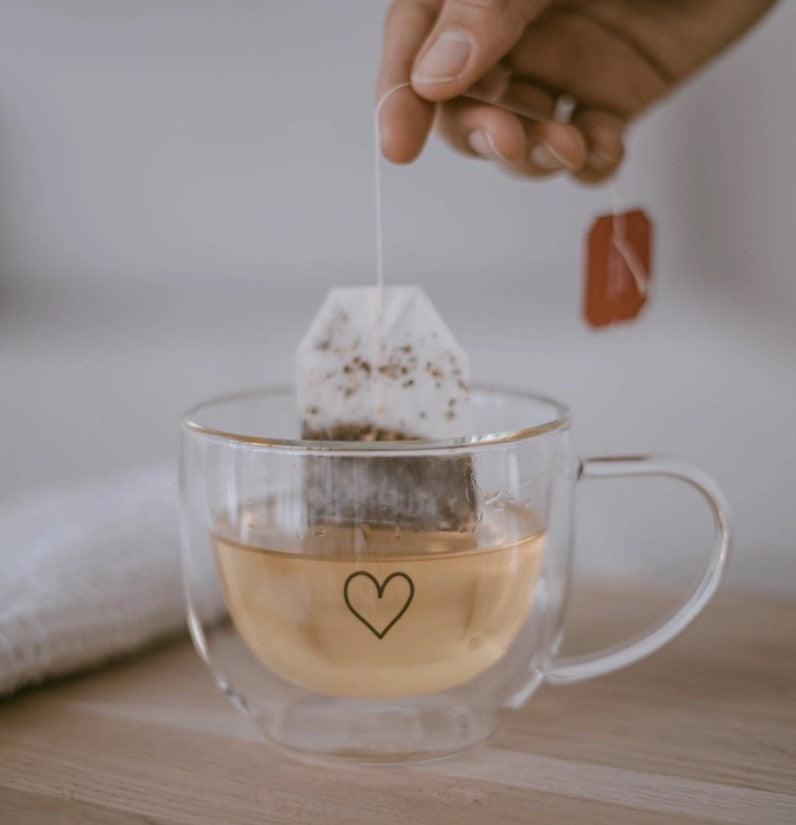 Tasse en verre à double paroi - coeur