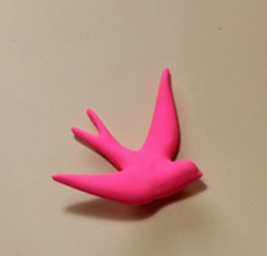 Décoration murale hirondelle - Rose fluo