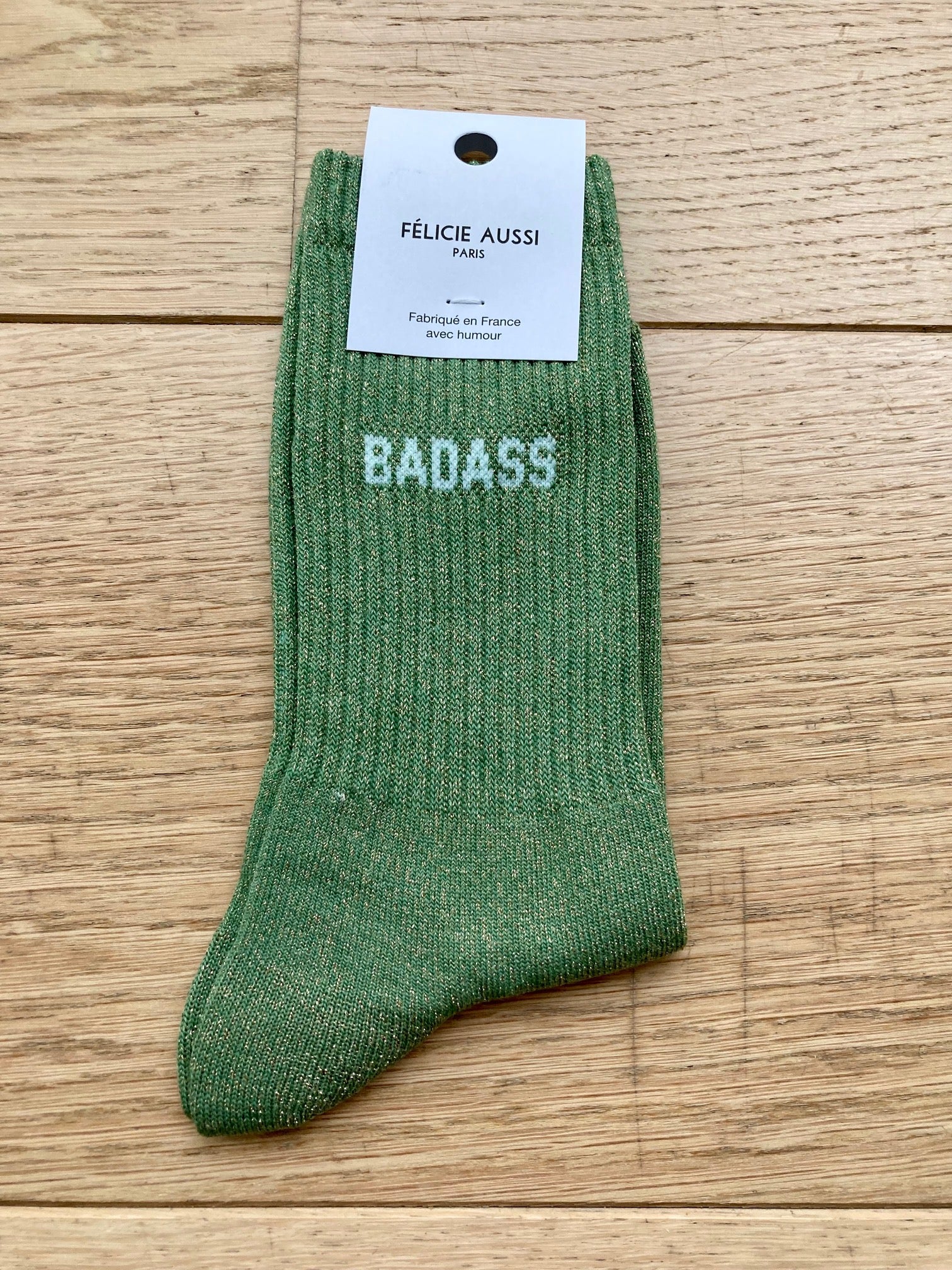 Chaussettes - Badass - vert paillettes - 36/40