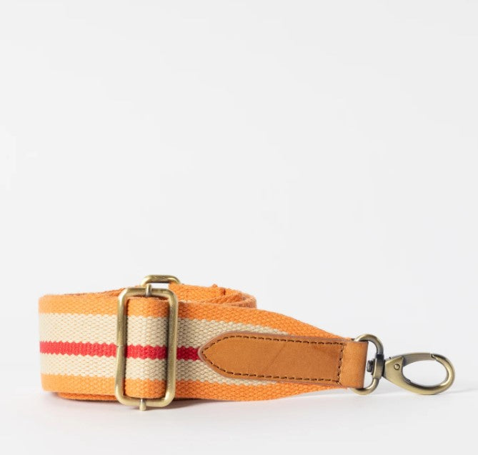 Sangle de sac rayée - orange & rouge